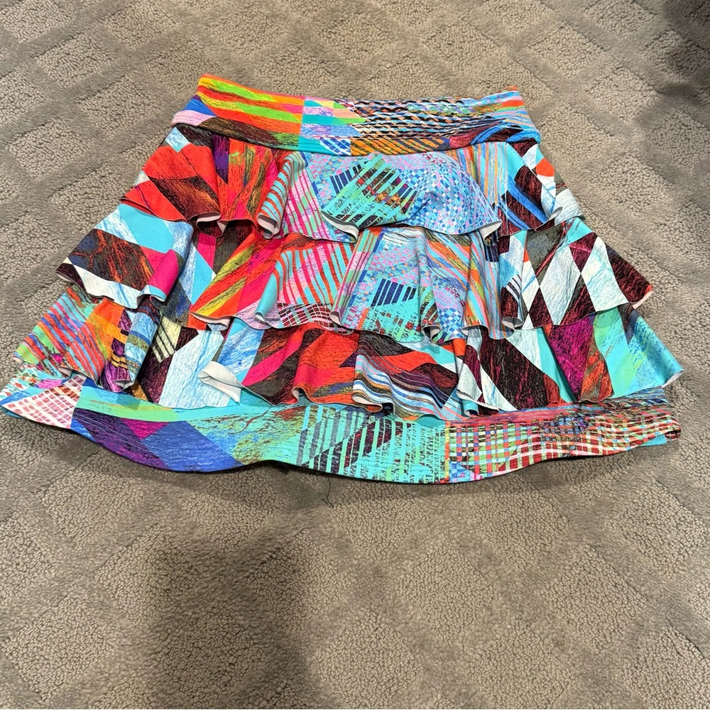 Vibrant Patchwork Mini Skirt